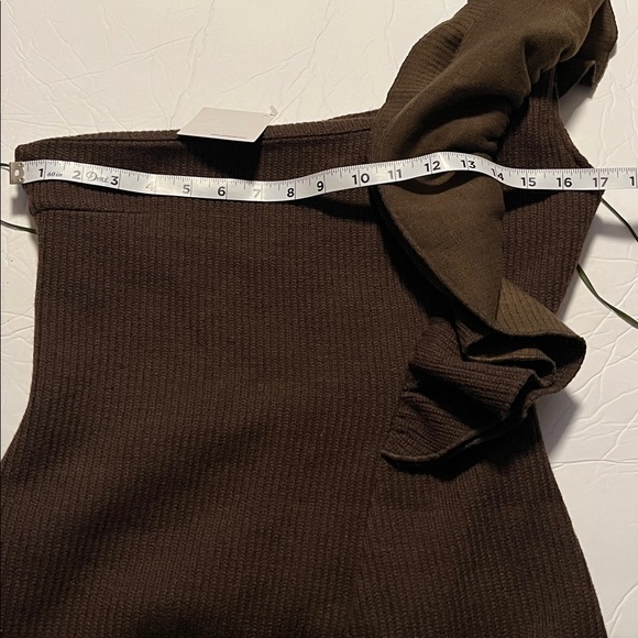 Ghospell One Shoulder Ruffle Ribbed Sweater Dress - Picture 17 of 17